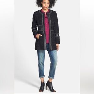 (F1) HALOGEN Black leather open toe ankle boots Size 9.5 M